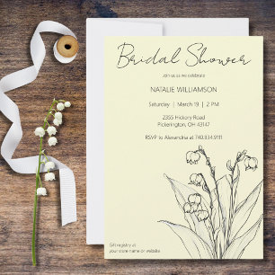 Minimalist Lily of the Valley Bridal Shower Invitation