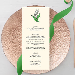 Minimalist Lily of the Valley Wedding Menu