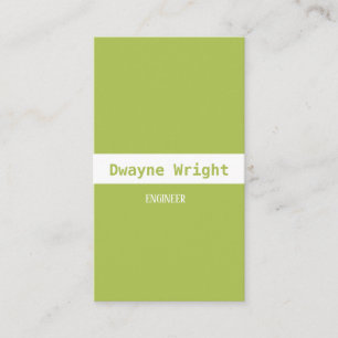 Minimalist lime and white business card