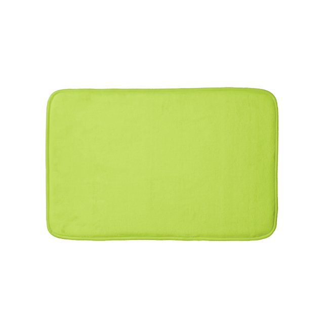 Minimalist lime green solid elegant modern chic bath mat (Front)