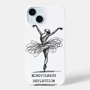 Minimalist Line Art Ballerina Dance Design iPhone 15 Case
