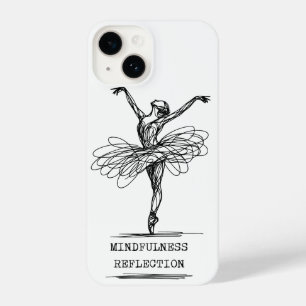 Minimalist Line Art Ballerina Dance Design iPhone 14 Case