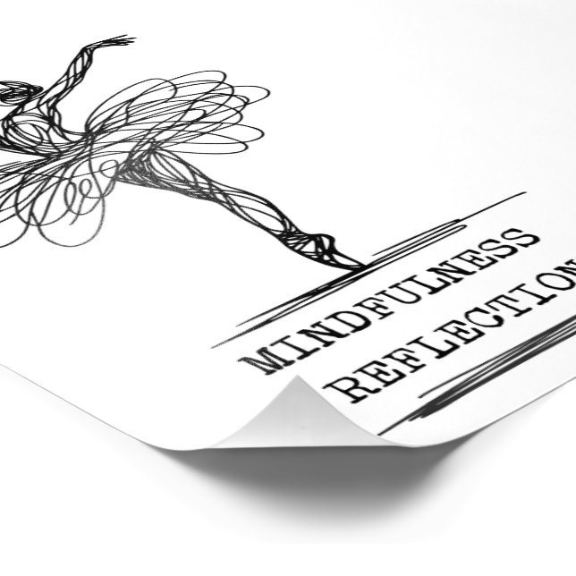 Minimalist Line Art Ballerina Dance Design Photo Print (Corner)