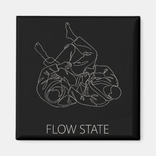 Minimalist Line Art BJJ Brazilian Jiu Jitsu Flow Magnet