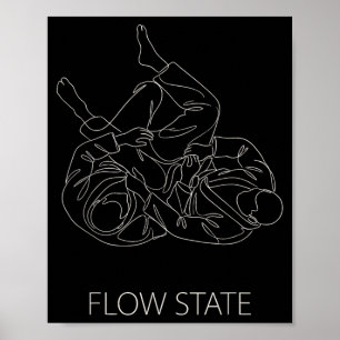 Minimalist Line Art BJJ Brazilian Jiu Jitsu Flow Poster