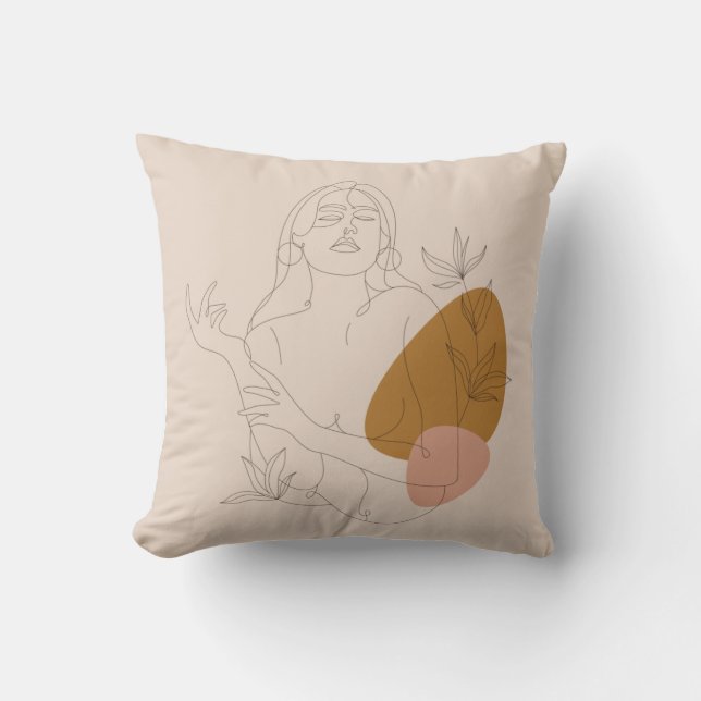 Minimalist line art. Boho style. Cushion (Front)