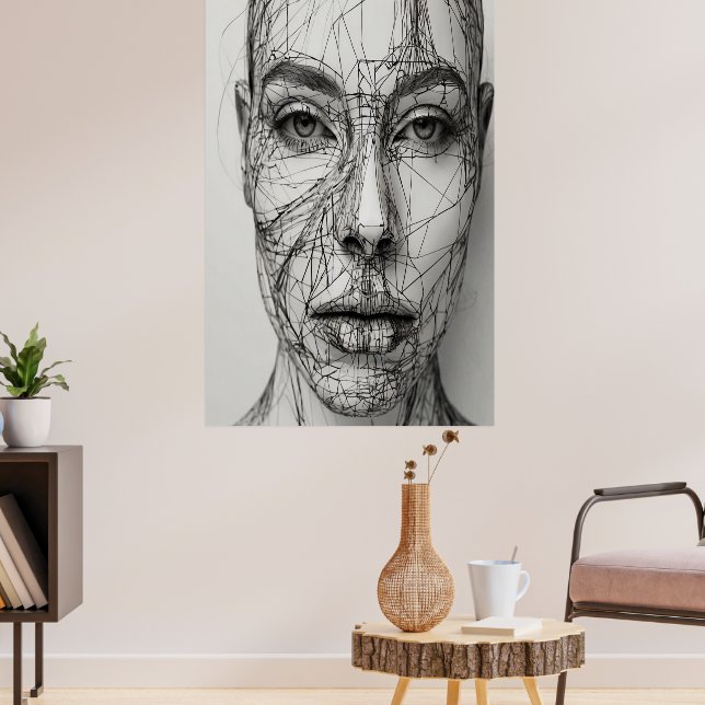 Minimalist Line Art Canvas | Abstract Human Face  Poster (Living Room 3)