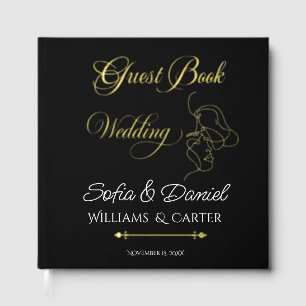 Minimalist Line Art Couple illustration  Wedding  Guest Book