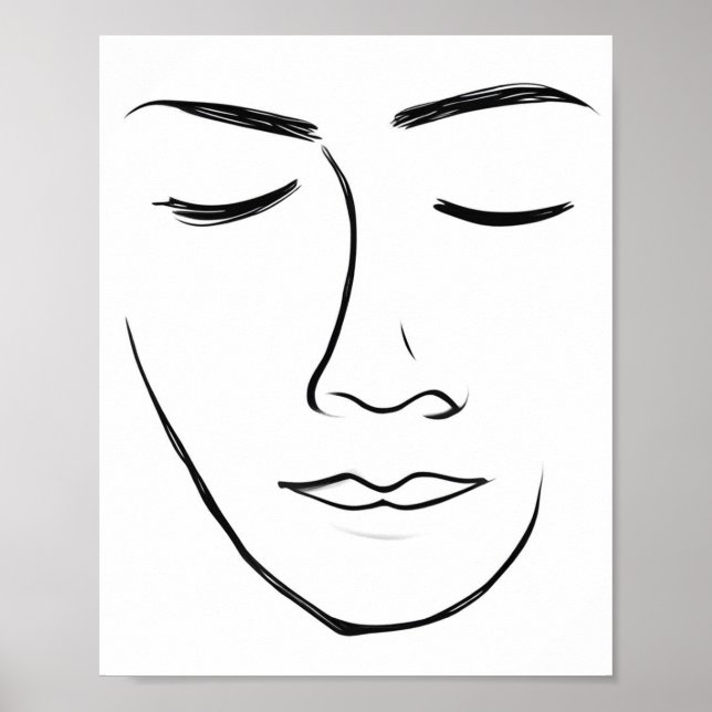 Minimalist Line Art Face Poster (Front)