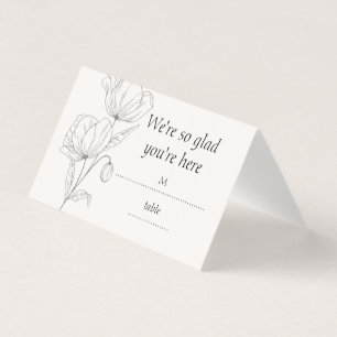 Minimalist Line Art Floral Wedding Place Cards Set