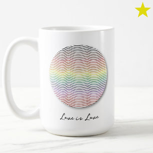Minimalist Line Art  Gay Pride Custom Phrase Coffee Mug