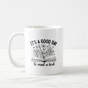 Minimalist Line Art It's A Good Day To Read A Book Coffee Mug