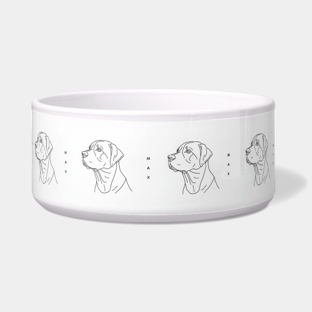 Minimalist Line Art Labrador Retriever Ceramic (Front)