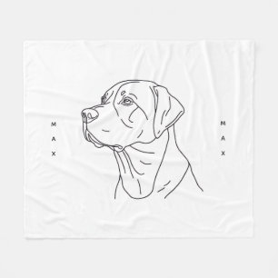 Minimalist Line Art Labrador Retriever Fleece Pet Blanket