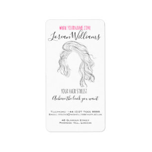 Minimalist Line Art Long Wavy Natural Hair Stylist Label