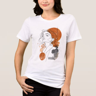 Minimalist Line Art Portrait T-Shirt | Modern Abst Tri-Blend Shirt