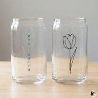 Minimalist Line Art Tulip Floral Custom Name