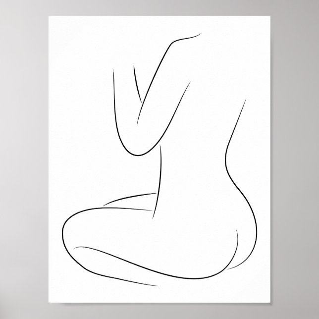 Minimalist Line Art Woman Body Modern Illustration Poster (Front)