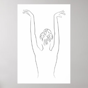 Minimalist Line Art Woman Body Modern Illustration Poster