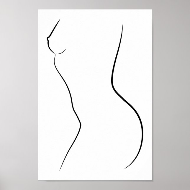 Minimalist Line Art Woman Body Modern Illustration Poster (Front)