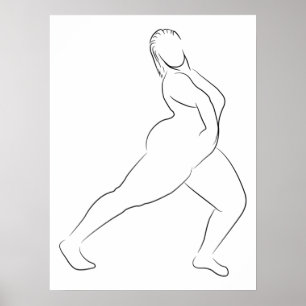 Minimalist Line Art Woman Body Modern Illustration Poster