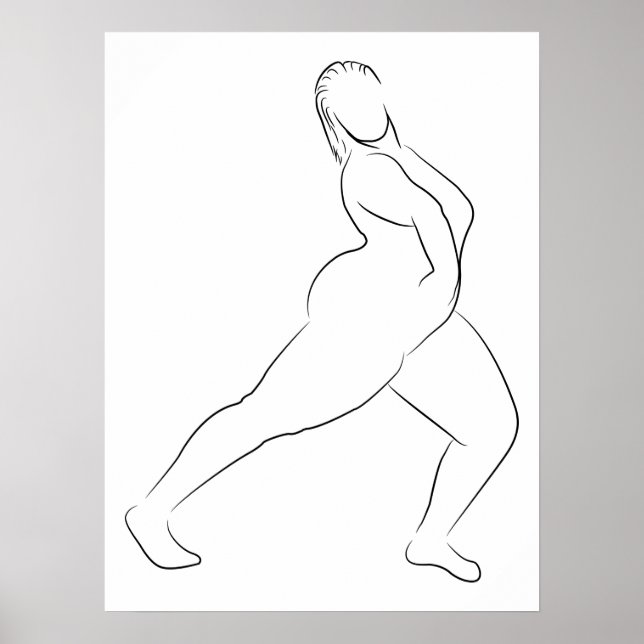 Minimalist Line Art Woman Body Modern Illustration Poster (Front)