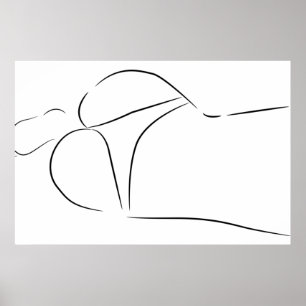 Minimalist Line Art Woman Body Modern Illustration Poster