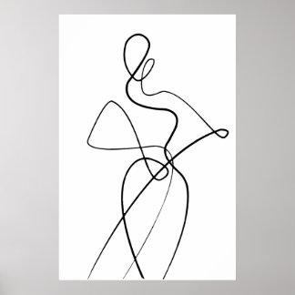 Minimalist Line Art Woman Poster