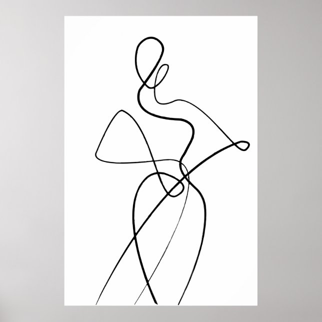 Minimalist Line Art Woman Poster (Front)