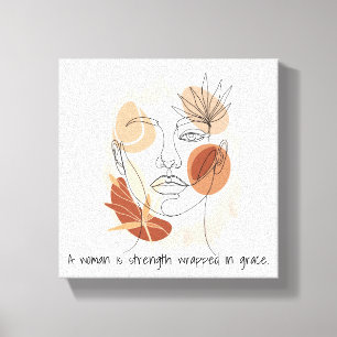 Minimalist Line Art Woman’s Face Wall Art – Boho A