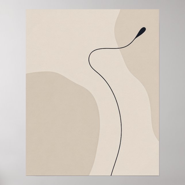 Minimalist line curve art poster (Front)