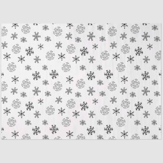 Minimalist Line Drawing Snowflakes Christmas Tissue Paper (Front)