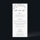 Minimalist Line Laurel Leaf Branch Wedding Menu<br><div class="desc">Personalise this modern minimalist wedding menu with your own wording easily and quickly,  simply press the customise it button to further re-arrange and format the style and placement of the text.  Double sided. The Happy Cat Studio</div>