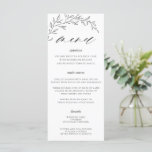 Minimalist Line Laurel Leaf Branch Wedding Menu<br><div class="desc">Personalise this modern minimalist wedding menu with your own wording easily and quickly,  simply press the customise it button to further re-arrange and format the style and placement of the text.  Double sided. The Happy Cat Studio</div>