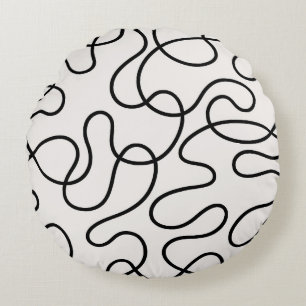 Minimalist Line Weave Round Cushion