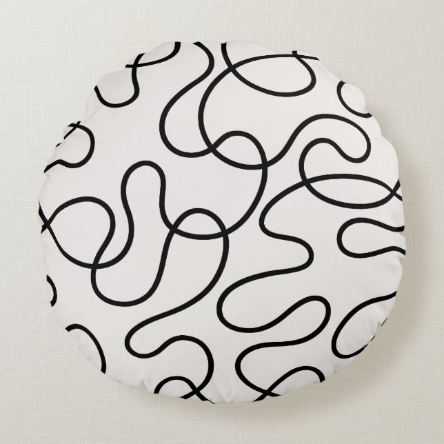 Minimalist Line Weave Round Cushion (Front)