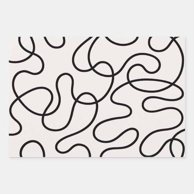 Minimalist Line Weave Wrapping Paper Sheet (Front)