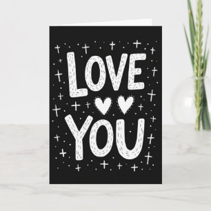 Minimalist Lined Love You Card