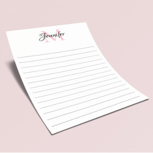 Minimalist Lined Personalised Monogram Stationery