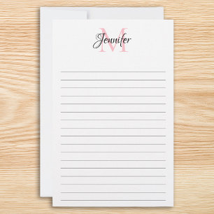 Minimalist Lined Personalised Monogram Stationery