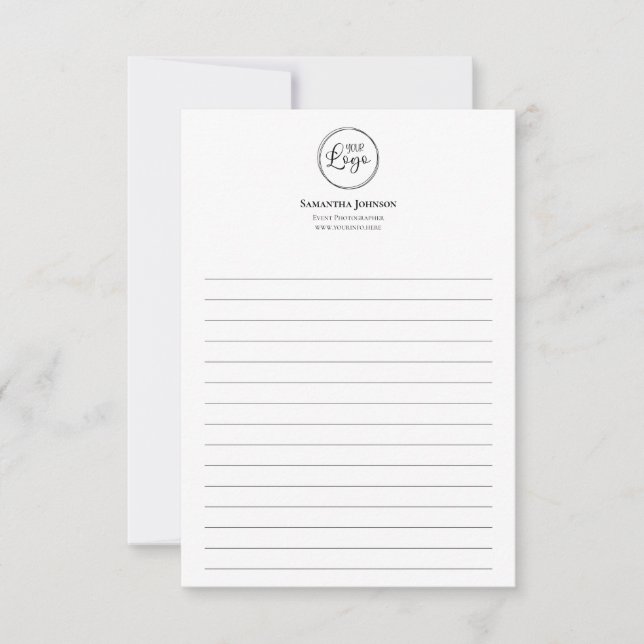 Minimalist Lined Small Business Logo Card (Front)