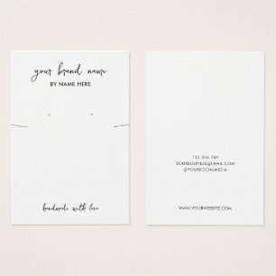 Minimalist Linen Jewellery Earring Display Card