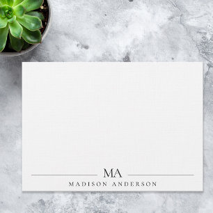 Minimalist Linen Monogram Modern Professional Card