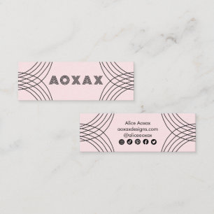 Minimalist Lines Abstract Shapes Unique Graphic Mini Business Card