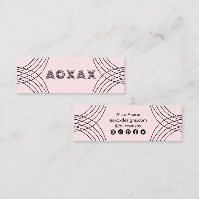 Minimalist Lines Abstract Shapes Unique Graphic  Mini Business Card (Front/Back)