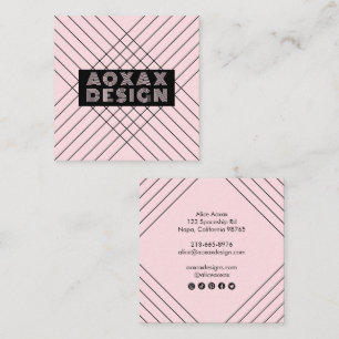 Minimalist Lines Abstract Shapes Unique Graphic  Square Business Card
