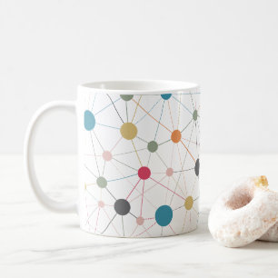Minimalist lines and dots coffee mug