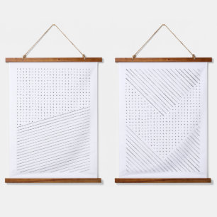 Minimalist lines and dots hanging tapestry