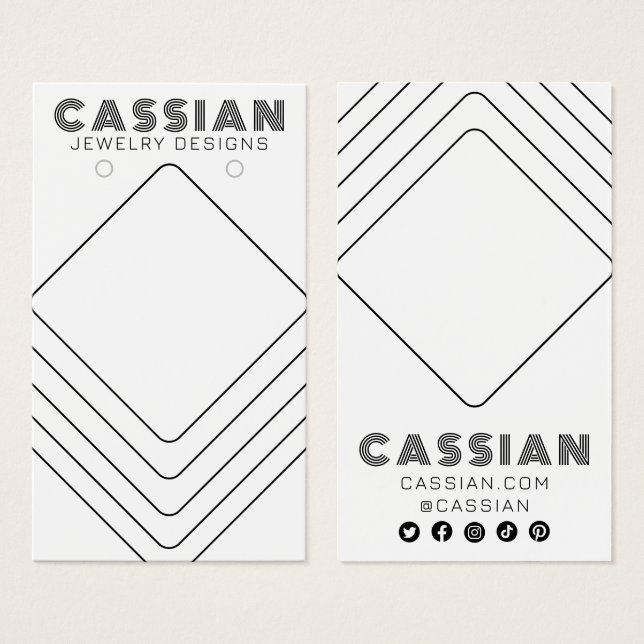 Minimalist Lines Cool Earring Jewellery Display Ca (Front & Back)