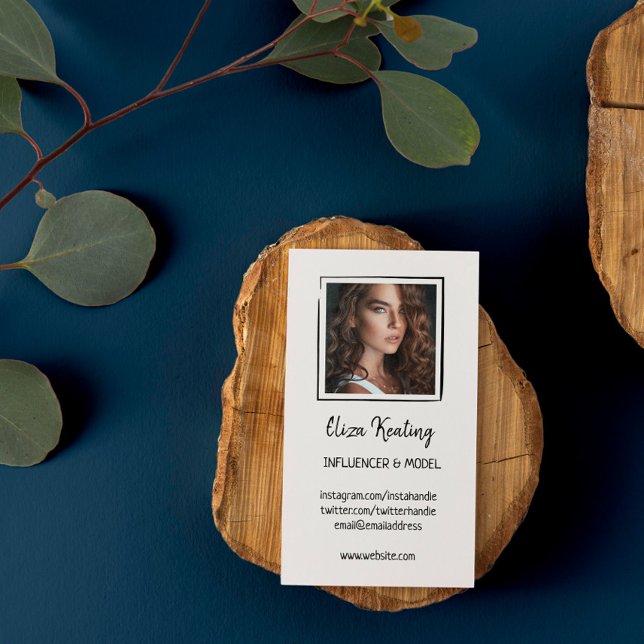Minimalist Lines Model Photo Calling Card (Creator Uploaded)